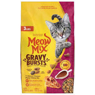 Meow Mix Gravy Bursts Dry Cat Food, 3 lb Bag